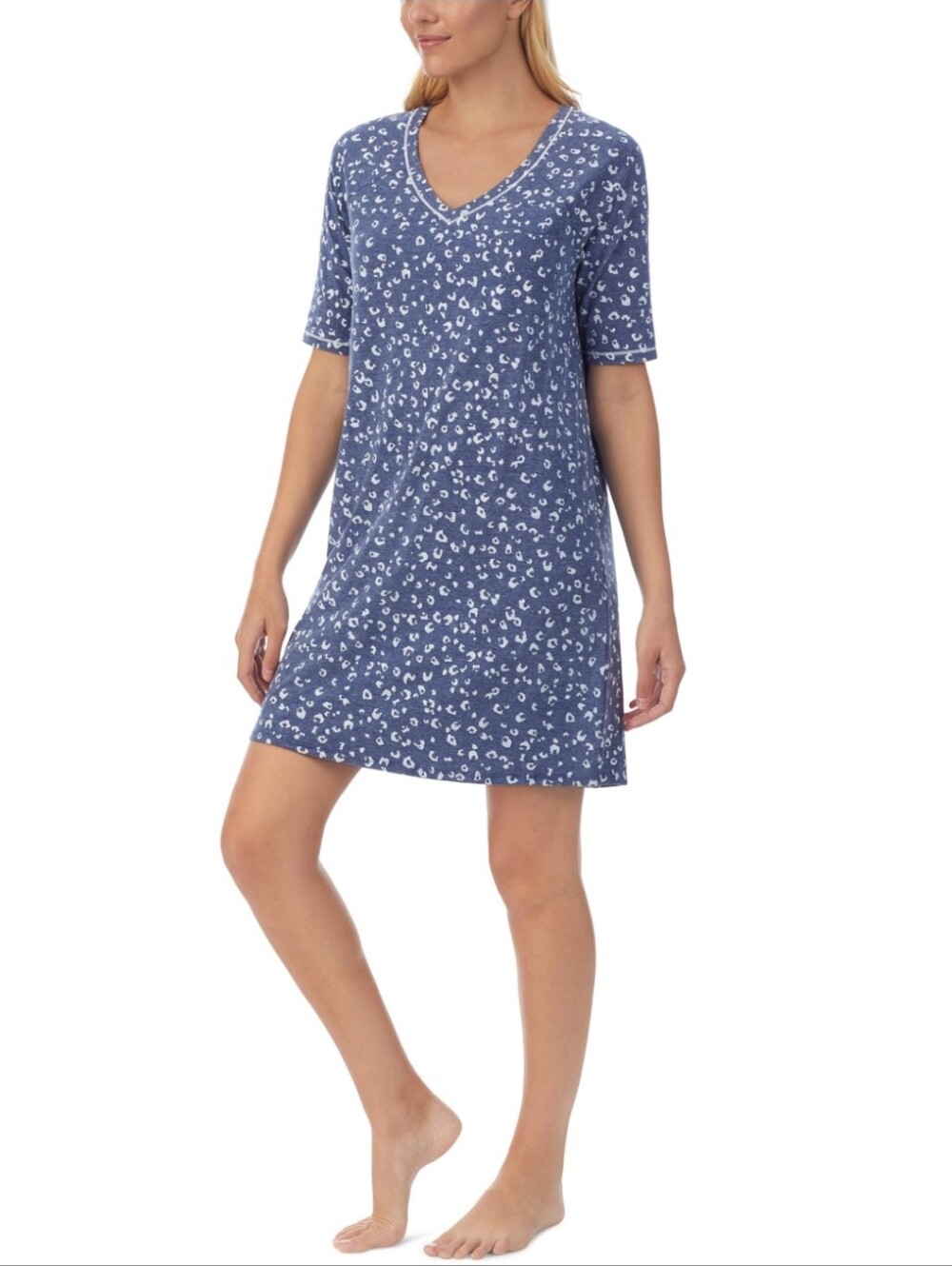 Cuddl Duds Women's Moisture Wicking Elbow Sleeve Sleep T-Shirt, Small